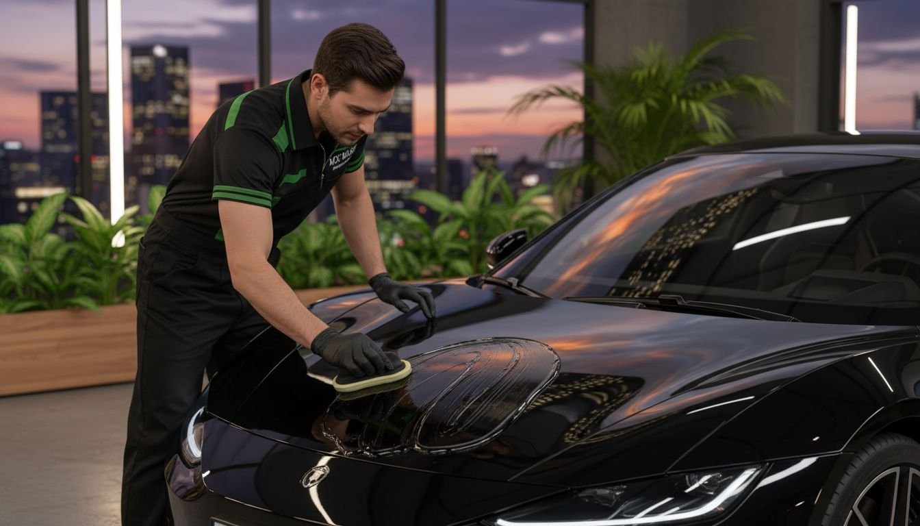 Estética automotiva em acabamento premium